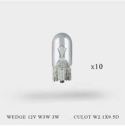 Ampoules wedge 12V W3W 3W culot W2.1X9.5D 10ex