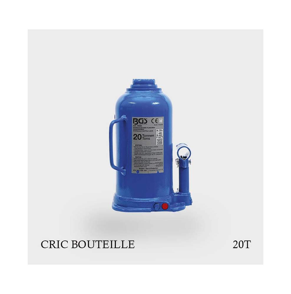 Cric bouteille hydraulique 2T avc mallette en plastique