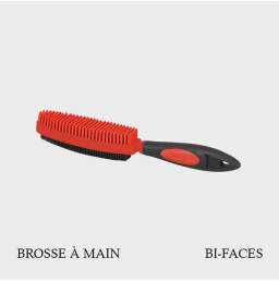 Brosse à main bi-faces en caoutchouc