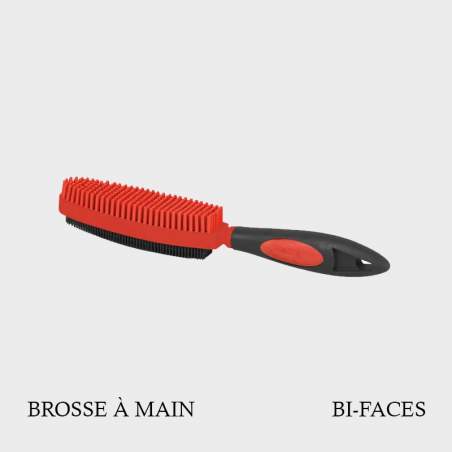 Brosse à main bi-faces en caoutchouc